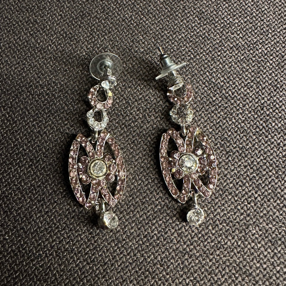 Pink and silver earrings